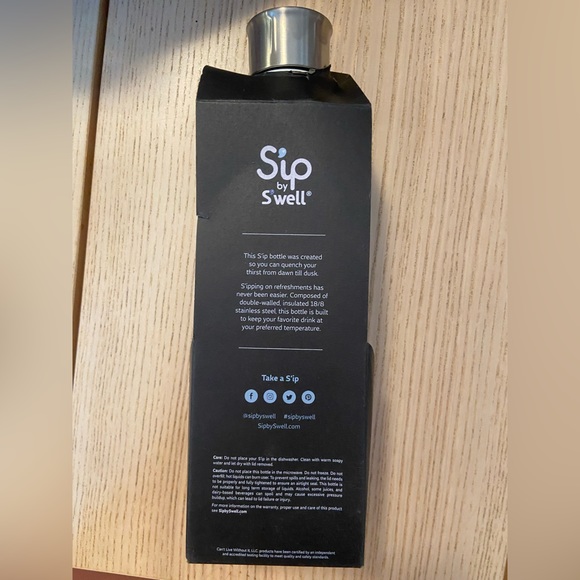 NWT Sip by S’Well Hot/Cold insulated water bottle - 450ml/15oz Marshmallow White - Picture 3 of 4